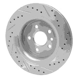 Dynamic Friction 2010-2017 Volvo XC60 Rear Left Drilled & Slotted Silver Brake Rotor by Dynamic Friction Company 631-27044L