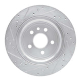 Dynamic Friction 2010-2017 Volvo XC60 Rear Right Drilled & Slotted Silver Brake Rotor by Dynamic Friction Company 631-27044R