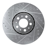 Dynamic Friction 2003-2014 Volvo XC90 Front Left Drilled & Slotted Silver Brake Rotor by Dynamic Friction Company 631-27045L
