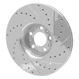Dynamic Friction 2003-2014 Volvo XC90 Front Left Drilled & Slotted Silver Brake Rotor by Dynamic Friction Company 631-27045L