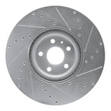 Dynamic Friction 2016-2026 Polestar Polestar 2 Front Left Drilled & Slotted Silver Brake Rotor by Dynamic Friction Company 631-27051L