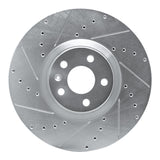 Dynamic Friction 2016-2026 Polestar Polestar 2 Front Left Drilled & Slotted Silver Brake Rotor by Dynamic Friction Company 631-27051L