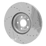 Dynamic Friction 2016-2026 Polestar Polestar 2 Front Left Drilled & Slotted Silver Brake Rotor by Dynamic Friction Company 631-27051L