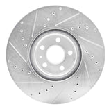 Dynamic Friction 2016-2026 Polestar Polestar 2 Front Right Drilled & Slotted Silver Brake Rotor by Dynamic Friction Company 631-27051R