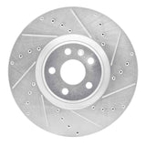 Dynamic Friction 2016-2026 Polestar Polestar 2 Front Right Drilled & Slotted Silver Brake Rotor by Dynamic Friction Company 631-27051R