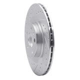 Dynamic Friction 2016-2026 Volvo V60 Cross Country Rear Left Drill & Slot Silver Brake Rotor by Dynamic Friction Company 631-27052L