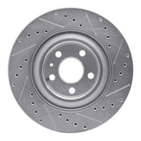 Dynamic Friction 2016-2026 Volvo V60 Cross Country Rear Left Drill & Slot Silver Brake Rotor by Dynamic Friction Company 631-27052L