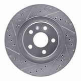Dynamic Friction 2016-2026 Volvo V60 Cross Country Rear Left Drill & Slot Silver Brake Rotor by Dynamic Friction Company 631-27052L