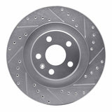 Dynamic Friction 2016-2026 Volvo V90/V60 Cross Country Rear Right Drill & Slot Silver Brake Rotor by Dynamic Friction Company 631-27052R