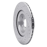 Dynamic Friction 2016-2026 Volvo V90/V60 Cross Country Rear Right Drill & Slot Silver Brake Rotor by Dynamic Friction Company 631-27052R