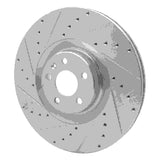 Dynamic Friction 2016-2026 Volvo XC90 Front Left Drilled & Slotted Silver Brake Rotor by Dynamic Friction Company 631-27053L