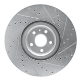 Dynamic Friction 2016-2026 Volvo XC90 Front Left Drilled & Slotted Silver Brake Rotor by Dynamic Friction Company 631-27053L