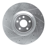 Dynamic Friction 2016-2026 Volvo XC90 Front Left Drilled & Slotted Silver Brake Rotor by Dynamic Friction Company 631-27053L