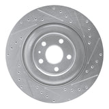 Dynamic Friction 2016-2026 Polestar Polestar 2 Rear Left Drilled & Slotted Silver Brake Rotor by Dynamic Friction Company 631-27054L