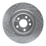 Dynamic Friction 2016-2026 Polestar Polestar 2 Rear Left Drilled & Slotted Silver Brake Rotor by Dynamic Friction Company 631-27054L