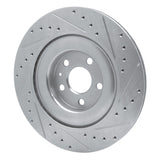 Dynamic Friction 2016-2026 Polestar Polestar 2 Rear Left Drilled & Slotted Silver Brake Rotor by Dynamic Friction Company 631-27054L