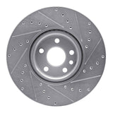 Dynamic Friction 2016-2017 Volvo XC60 Front Left Drilled & Slotted Silver Brake Rotor by Dynamic Friction Company 631-27055L