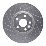Dynamic Friction 2016-2017 Volvo XC60 Front Left Drilled & Slotted Silver Brake Rotor by Dynamic Friction Company 631-27055L