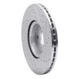 Dynamic Friction 2016-2017 Volvo XC60 Front Left Drilled & Slotted Silver Brake Rotor by Dynamic Friction Company 631-27055L