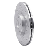 Dynamic Friction 2016-2017 Volvo XC60 Front Right Drilled & Slotted Silver Brake Rotor by Dynamic Friction Company 631-27055R