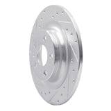Dynamic Friction 2018-2025 Volvo XC60/S60 Rear Left Drilled & Slotted Silver Brake Rotor by Dynamic Friction Company 631-27058L