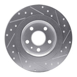 Dynamic Friction 2018-2025 Volvo XC60/S60 Rear Left Drilled & Slotted Silver Brake Rotor by Dynamic Friction Company 631-27058L