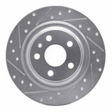 Dynamic Friction 2018-2025 Volvo XC60/S60 Rear Left Drilled & Slotted Silver Brake Rotor by Dynamic Friction Company 631-27058L