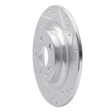 Dynamic Friction 2018-2025 Volvo XC60/S60 Rear Right Drilled & Slotted Silver Brake Rotor by Dynamic Friction Company 631-27058R