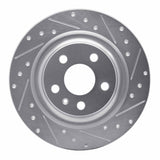 Dynamic Friction 2018-2025 Volvo XC60/S60 Rear Right Drilled & Slotted Silver Brake Rotor by Dynamic Friction Company 631-27058R