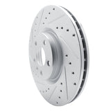 Dynamic Friction 2017-2025 Volvo S60/V60/V90/S90/XC40/XC60 Front Left Drilled & Slotted Silver Brake Rotor by Dynamic Friction Company 631-27059L