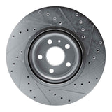 Dynamic Friction 2017-2025 Volvo S60/V60/V90/S90/XC40/XC60 Front Left Drilled & Slotted Silver Brake Rotor by Dynamic Friction Company 631-27059L