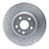 Dynamic Friction 2017-2025 Volvo S60/V60/V90/S90/XC40/XC60 Front Left Drilled & Slotted Silver Brake Rotor by Dynamic Friction Company 631-27059L
