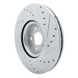 Dynamic Friction 2017-2025 Volvo S60/V60/V90/S90/XC40/XC60 Front Left Drilled & Slotted Silver Brake Rotor by Dynamic Friction Company 631-27059L