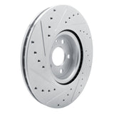 Dynamic Friction 2017-2025 Volvo V60/S90/XC60/S60/V90/XC40 Front Right Drilled & Slotted Silver Brake Rotor by Dynamic Friction Company 631-27059R