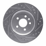 Dynamic Friction 2007-2018 Volvo V60/XC70/S80/S60 Rear Left Drilled & Slotted Silver Brake Rotor by Dynamic Friction Company 631-27060L