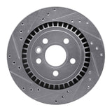 Dynamic Friction 2007-2018 Volvo V60/XC70/S80/S60 Rear Left Drilled & Slotted Silver Brake Rotor by Dynamic Friction Company 631-27060L