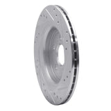 Dynamic Friction 2007-2018 Volvo V60/XC70/S80/S60 Rear Left Drilled & Slotted Silver Brake Rotor by Dynamic Friction Company 631-27060L