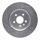 Dynamic Friction 2007-2018 Volvo S60/XC70/S80/V60 Rear Right Drilled & Slotted Silver Brake Rotor by Dynamic Friction Company 631-27060R