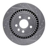 Dynamic Friction 2007-2018 Volvo S60/XC70/S80/V60 Rear Right Drilled & Slotted Silver Brake Rotor by Dynamic Friction Company 631-27060R