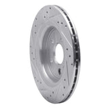 Dynamic Friction 2007-2018 Volvo S60/XC70/S80/V60 Rear Right Drilled & Slotted Silver Brake Rotor by Dynamic Friction Company 631-27060R
