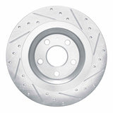 Dynamic Friction 2019-2025 Volvo XC40 Rear Left Drilled & Slotted Silver Brake Rotor by Dynamic Friction Company 631-27061L