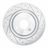 Dynamic Friction 2019-2025 Volvo XC40 Rear Right Drilled & Slotted Silver Brake Rotor by Dynamic Friction Company 631-27061R
