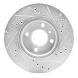 R1 Concepts 1976-1977 BMW 320i (USA/Canada) Front Left Drilled & Slotted Silver Brake Rotor