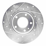 R1 Concepts 1976-1976 BMW 530i Front Right Drilled & Slotted Silver Brake Rotor