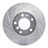 R1 Concepts 1987-1995 BMW 735iL Front Left Drilled & Slotted Silver Brake Rotor by R1 Concepts 631-31020L