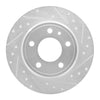 R1 Concepts 1987-1992 BMW 735iL Rear Right Drilled & Slotted Silver Brake Rotor