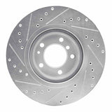R1 Concepts 1993-1997 BMW 850csi Front Right Drilled & Slotted Silver Brake Rotor by R1 Concepts 631-31033R