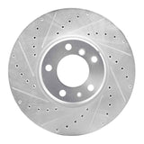 R1 Concepts 1995-2001 BMW 750iL Front Left Drilled & Slotted Silver Brake Rotor by R1 Concepts 631-31040L