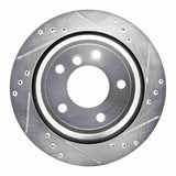 R1 Concepts 1996-2003 BMW 530i Rear Right Drilled & Slotted Silver Brake Rotor by R1 Concepts 631-31044R