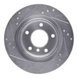 R1 Concepts 1999-2006 BMW 325i (USA/Canada) Rear Right Drilled & Slotted Silver Brake Rotor by R1 Concepts 631-31047R